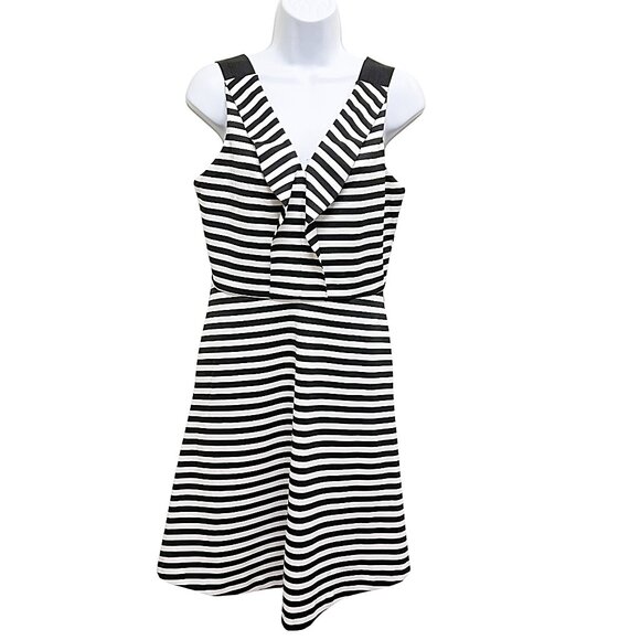 Rickis Nautical Stripe Fit & Flare Dress Size S Career Office Vibe - Picture 1 of 8